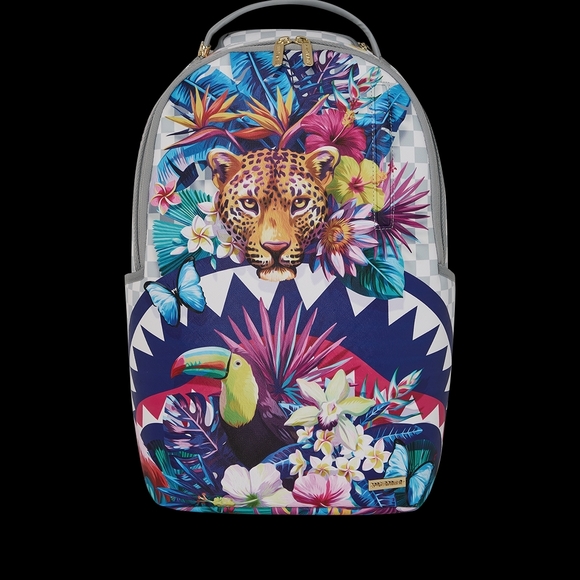 Sprayground with Red Tag and Multicolor SHARKTROPICA BACKPACK